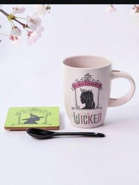 Wicked Themed "Glinda" Ceramic Mug, Coaster Bundle Set - 3 Pcs NIB